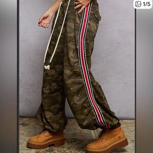 Camouflage POL Pants with Stripe Detail